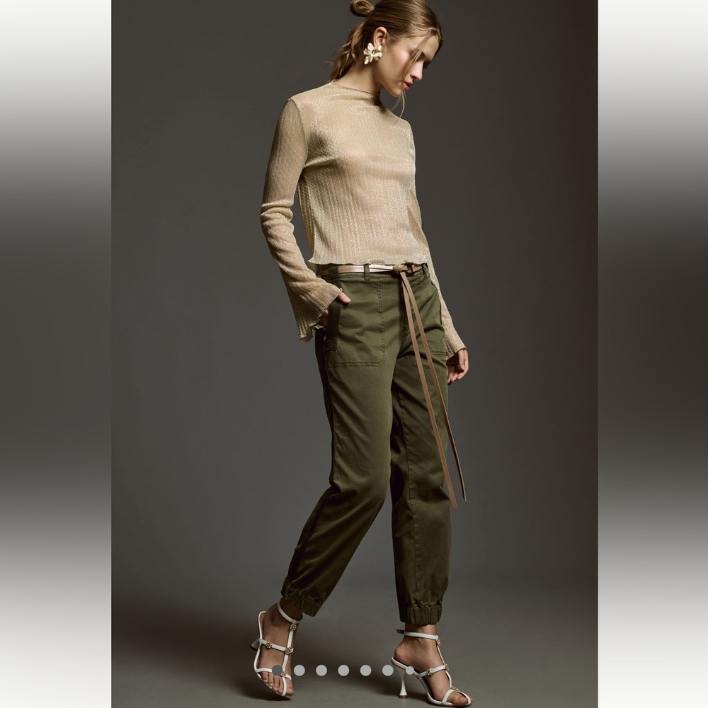 Pilcro Anthropologie Richie Slim Utility Joggers 14 | OliveGreen Cargo Pants